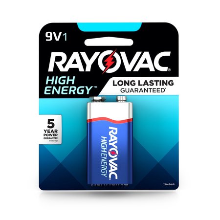 RAYOVAC High Energy 9-Volt Alkaline Batteries Carded A1604-1TGENK.01